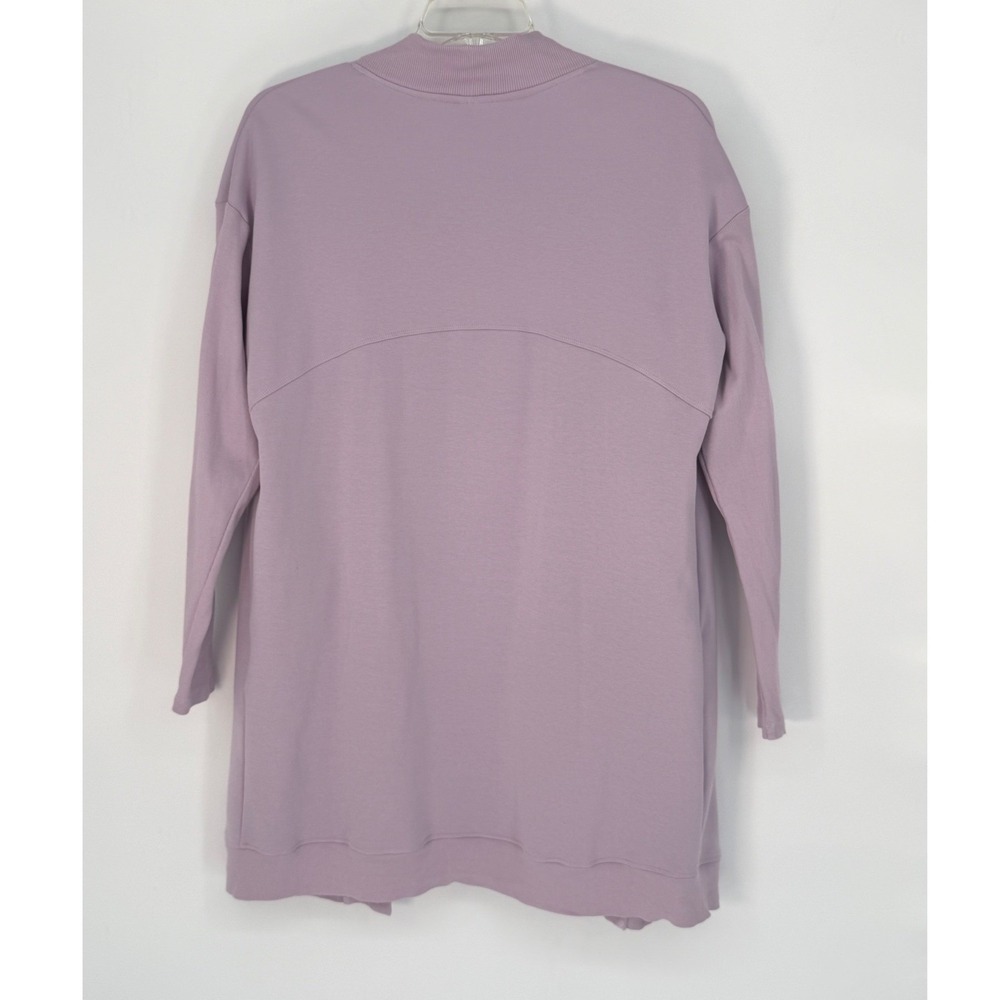 PBX Pro Lavender Fleece Lined Open Front Cardigan Pockets Purple L Chic 101-31 - Picture 8 of 10